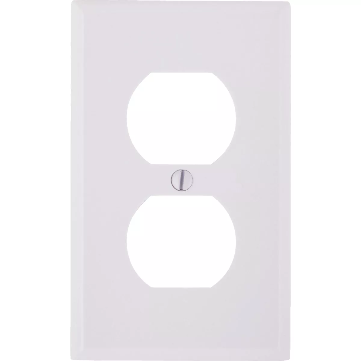 Leviton 1-Gang Smooth Plastic Outlet Wall Plate, White