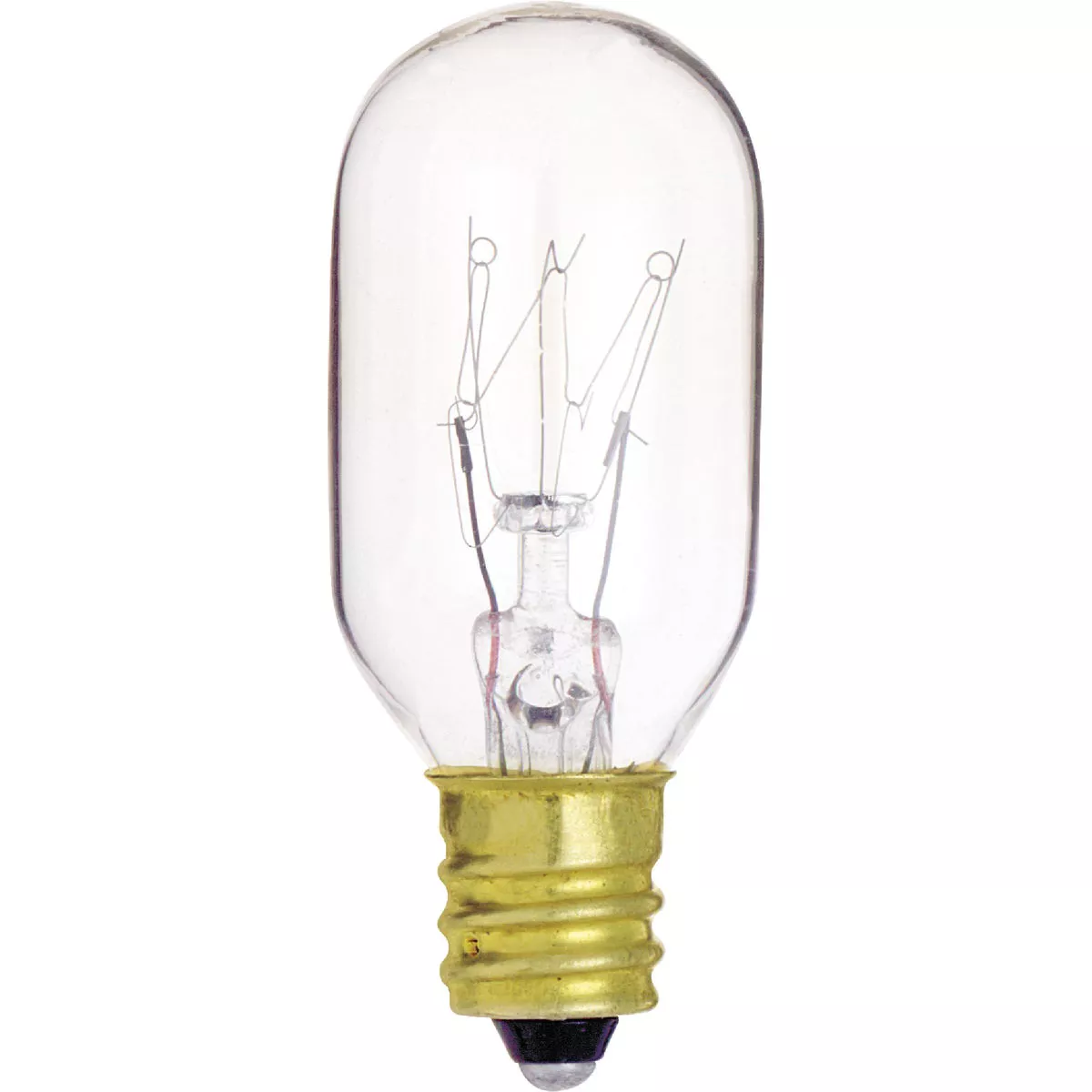 Satco 15W Clear Candelabra Base T7 Incandescent Tubular Appliance Light Bulb