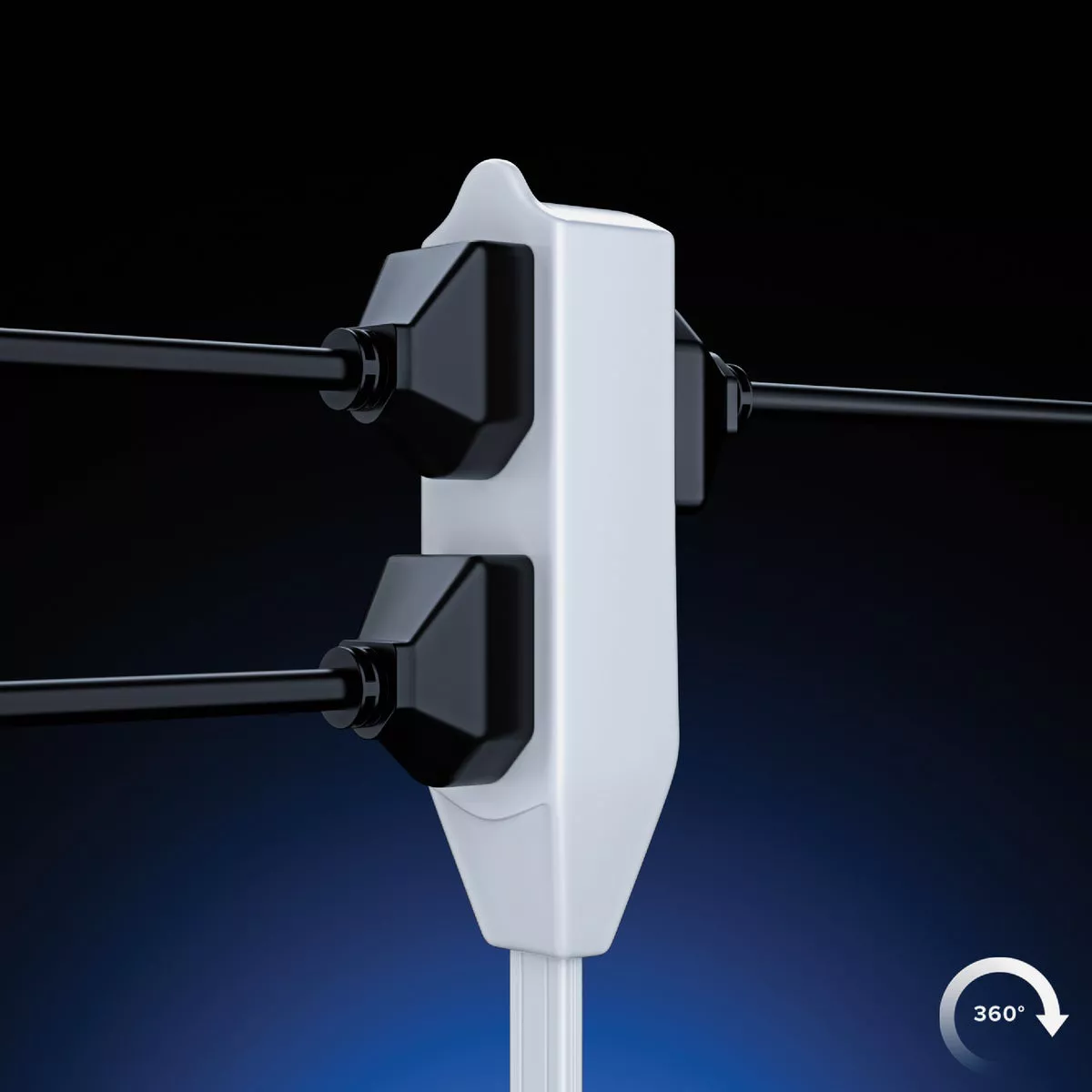 Maximm 3 Ft. 16/3 White 3-Outlet 360 Deg. Rotating Plug Extension Cord With Removable Hook - photo 2