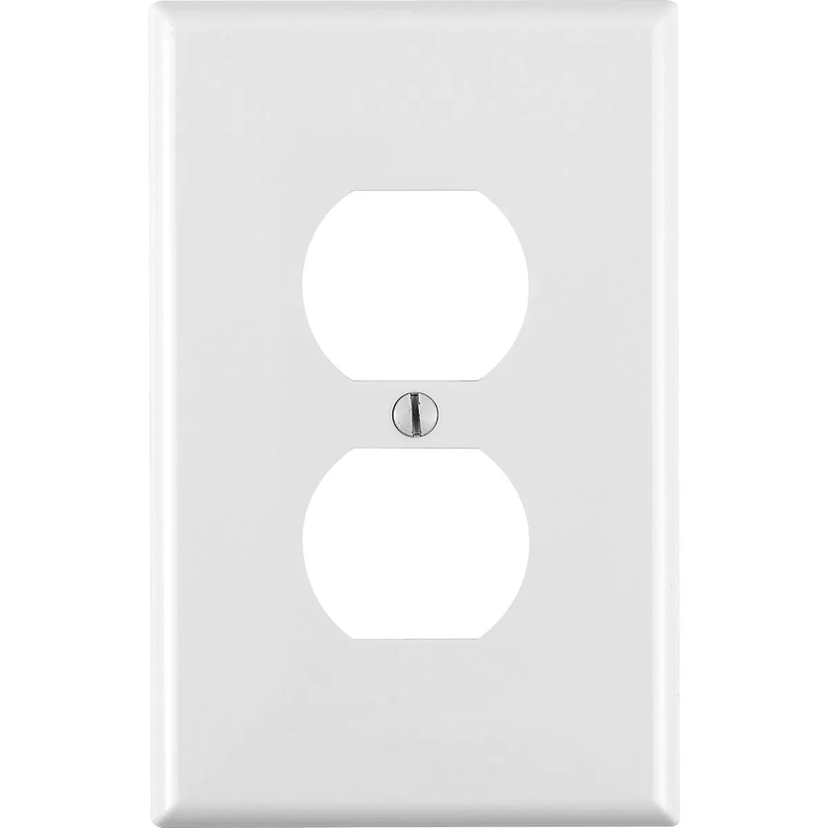 Leviton Mid-Way 1-Gang Thermoplastic Nylon Outlet Wall Plate, White