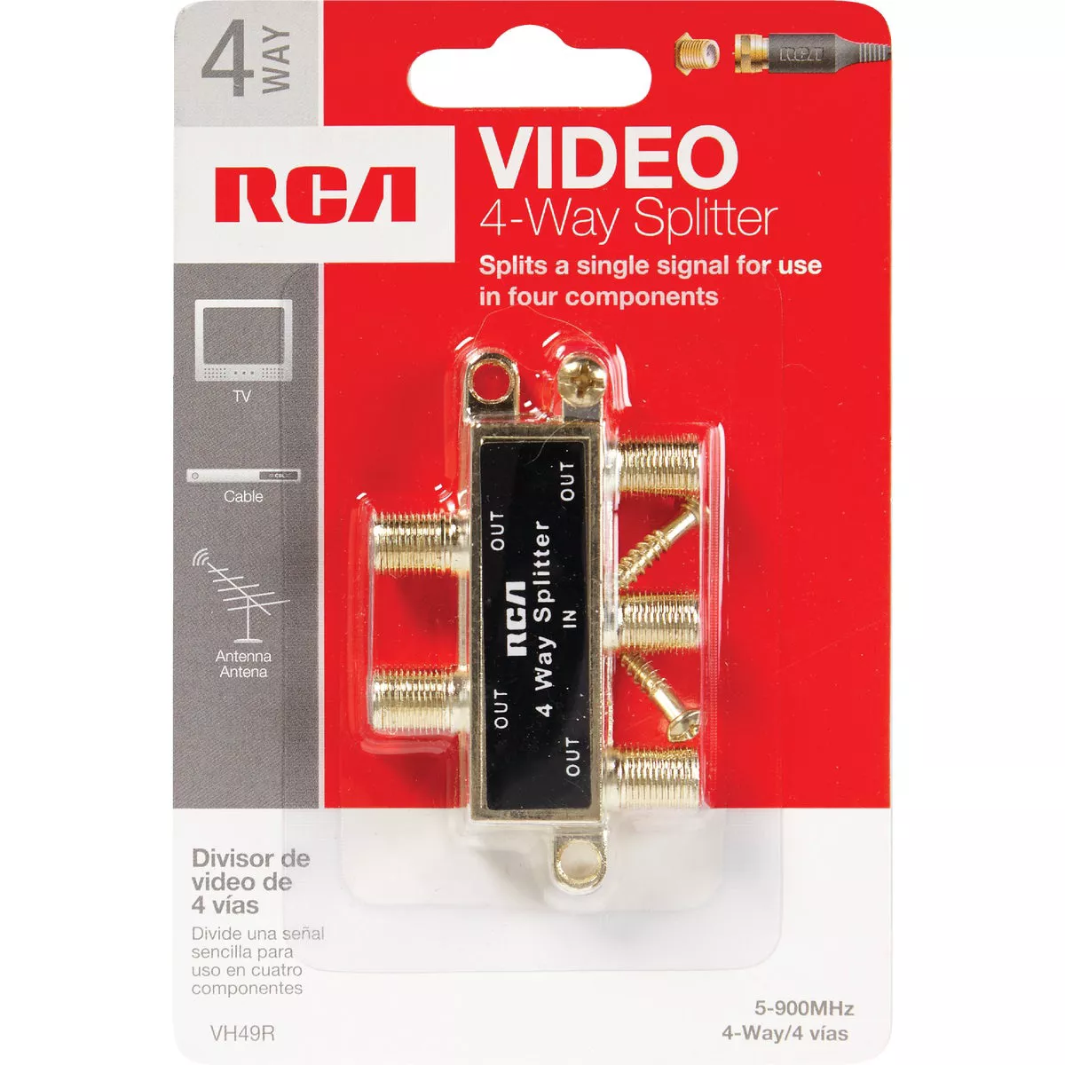 RCA 4-Way Coaxial Splitter - photo 2