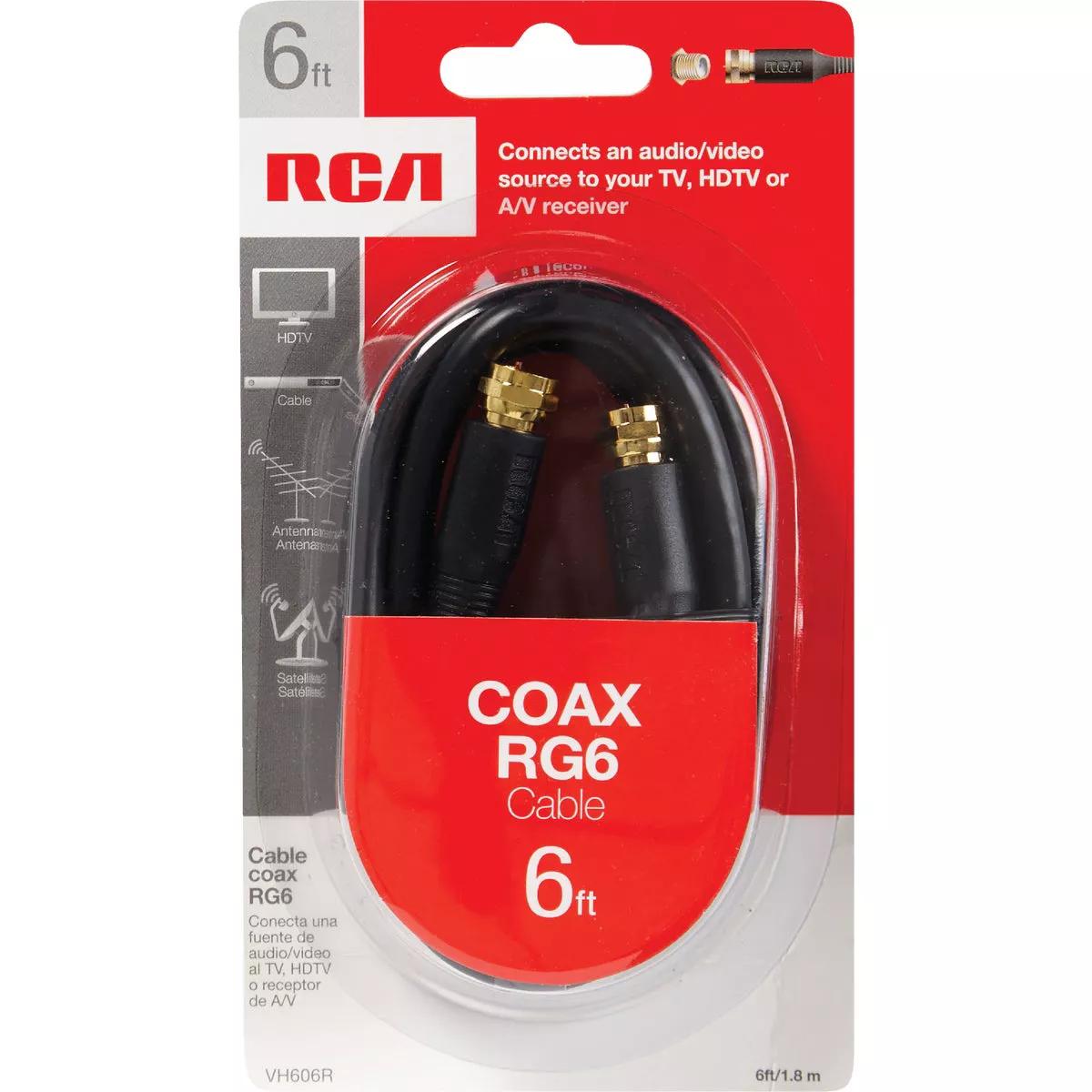 RCA 6 Ft. Black Digital RG6 Coaxial Cable - photo 2