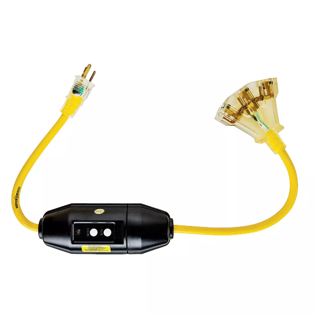 Yellow Jacket 2 Ft. 12/3 Yellow 3-Outlet GFCI Extension Cord - photo 3