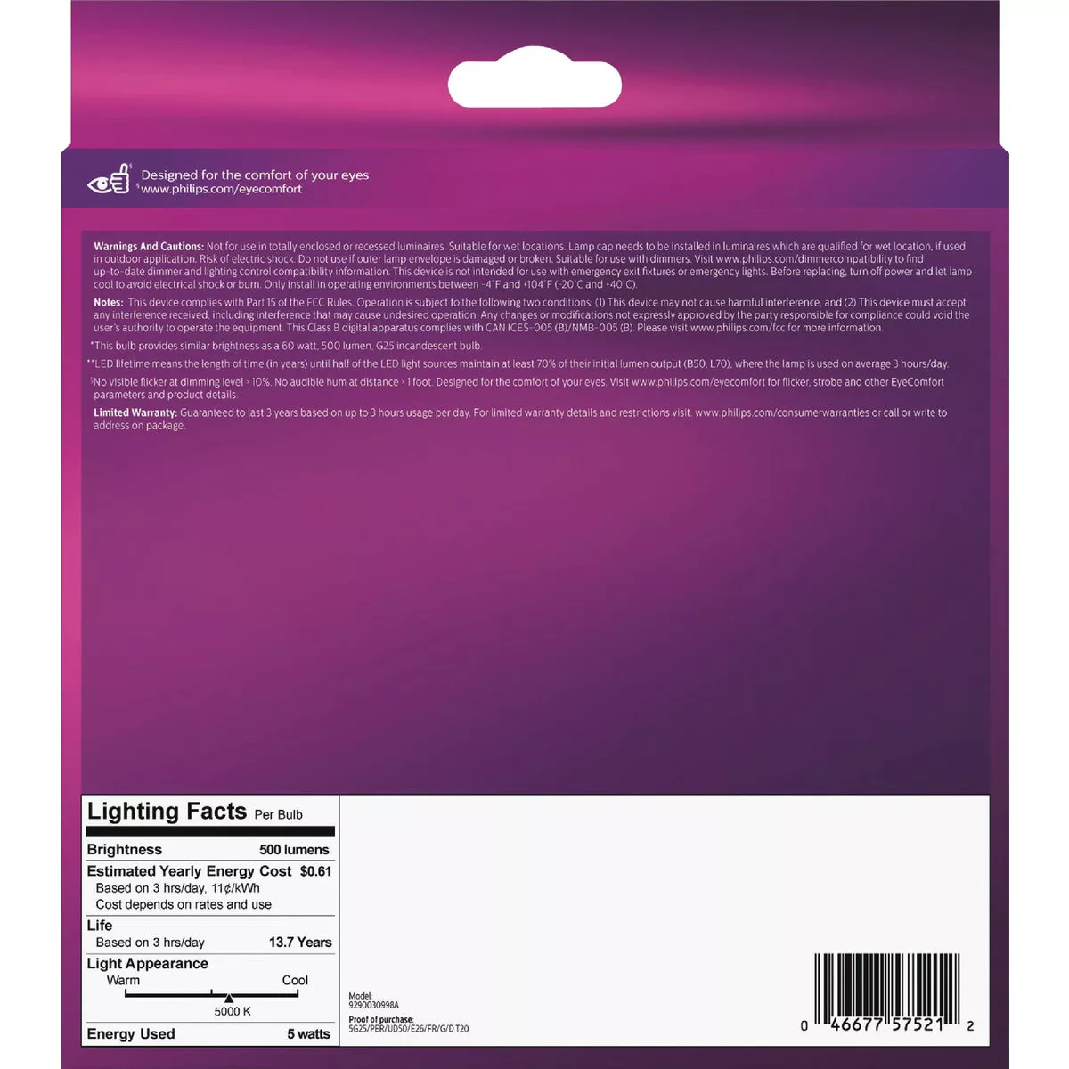 Philips Ultra Definition 60W Equivalent Daylight G25 Medium Frosted LED Decorative Light Bulb (2-Pack) - photo 3