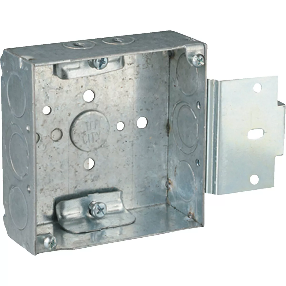 Steel City Bracket 4 In. x 4 In. Square Box with Off-Center Knockouts