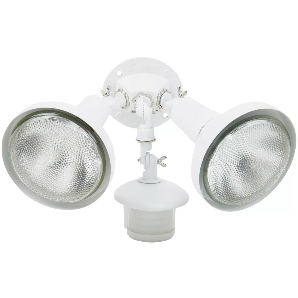 White Motion Sensing Dusk To Dawn Incandescent Floodlight Fixture