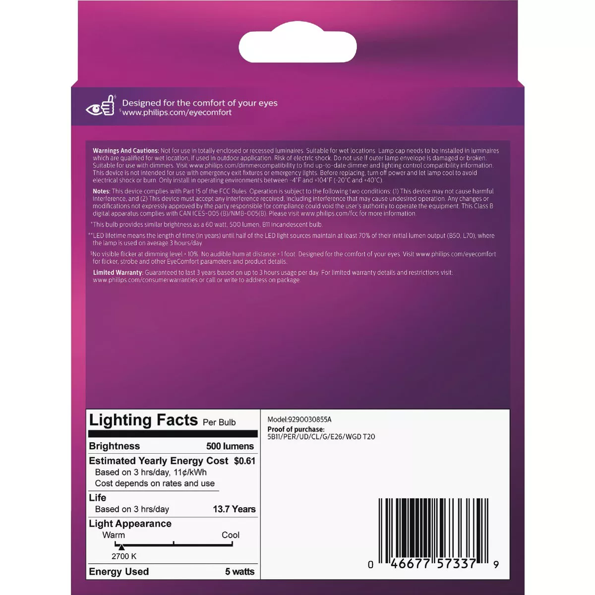 Philips Ultra Definition 60W Equivalent Soft White B11 Medium LED Decorative Light Bulb (3-Pack) - photo 3