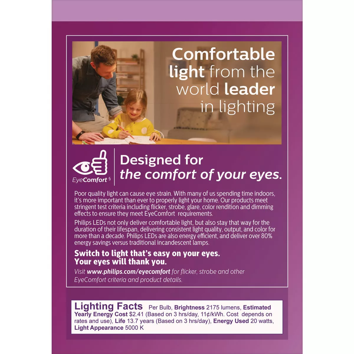 Philips 150W Equivalent Daylight BR40 Medium Dimmable LED Floodlight Light Bulb - photo 4