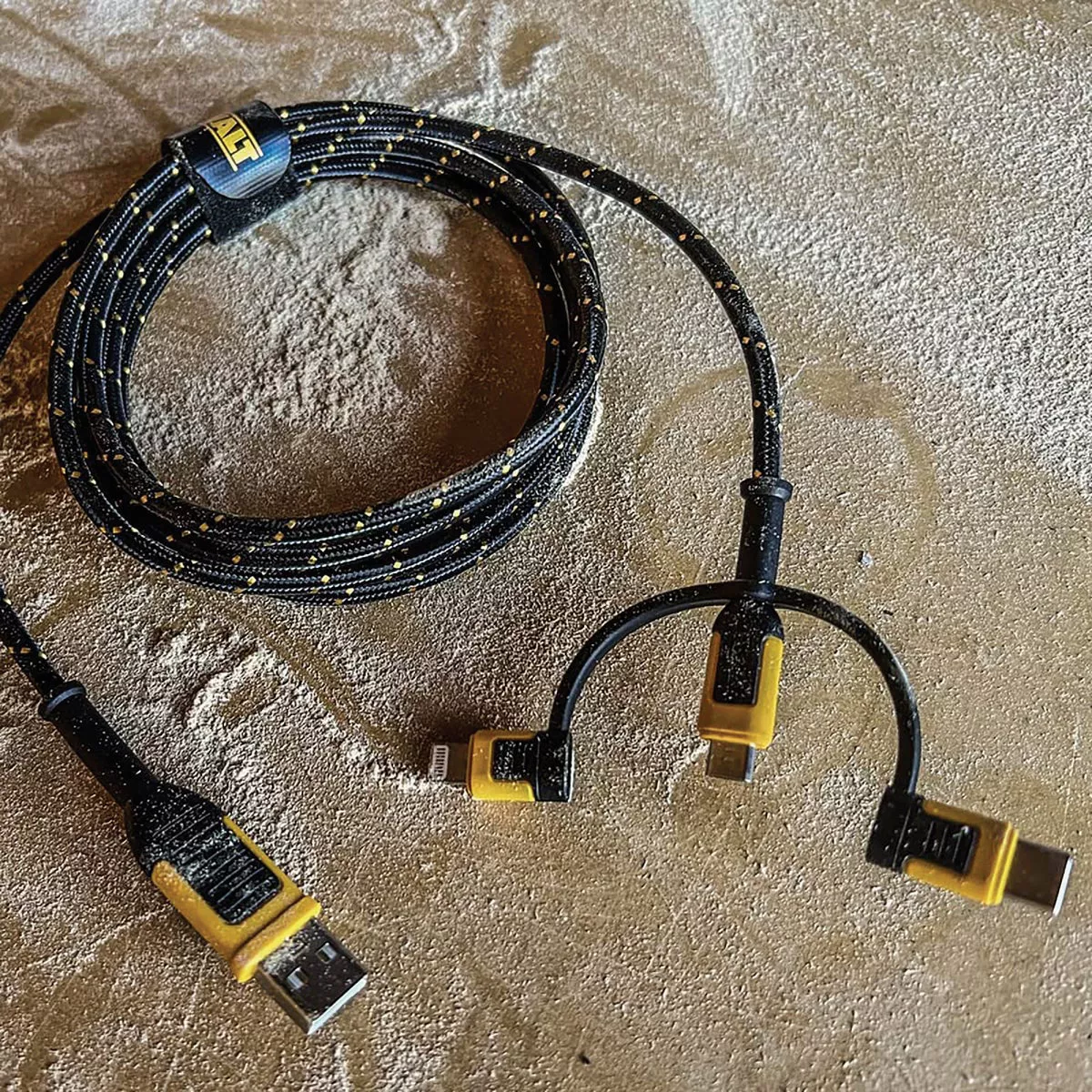 DEWALT 3-In-1 6 Ft. Lightning, Type-C, & Micro-USB Reinforced Cable - photo 2