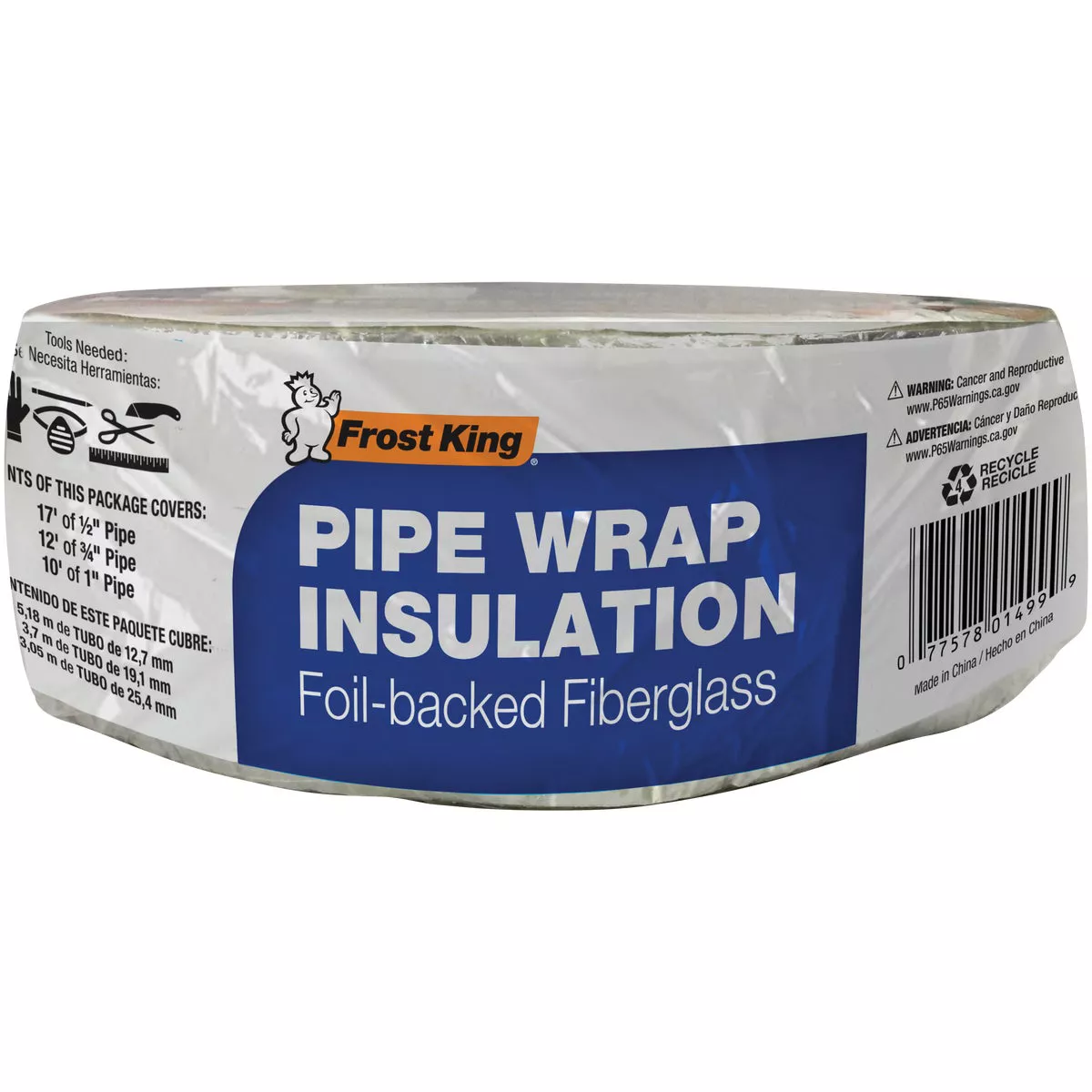 Frost King 1 In. x 3 In. x 25 Ft. Wall Fiberglass Pipe Insulation Wrap - photo 2