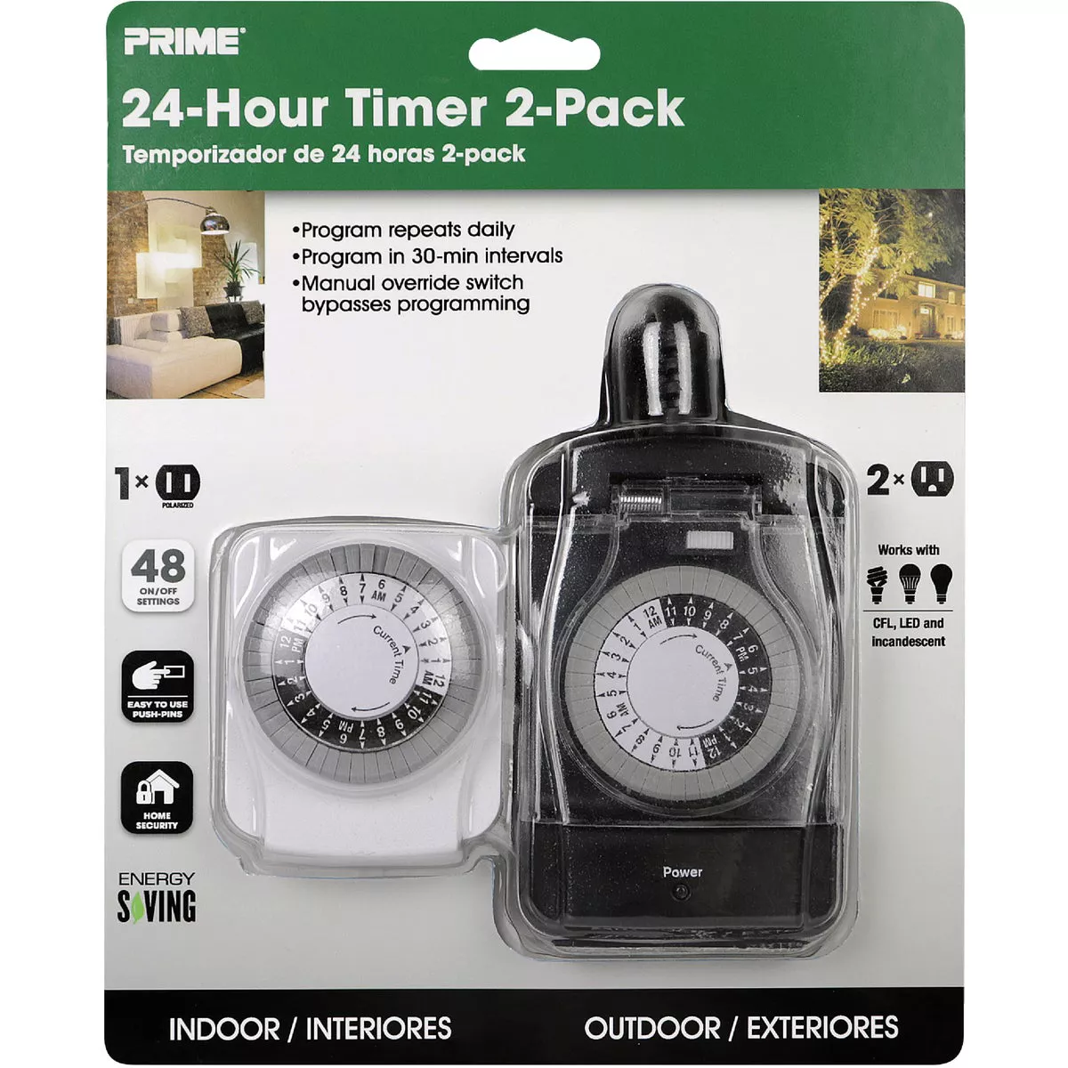 Prime 15A 125V Indoor & Outdoor Timer Set - photo 2
