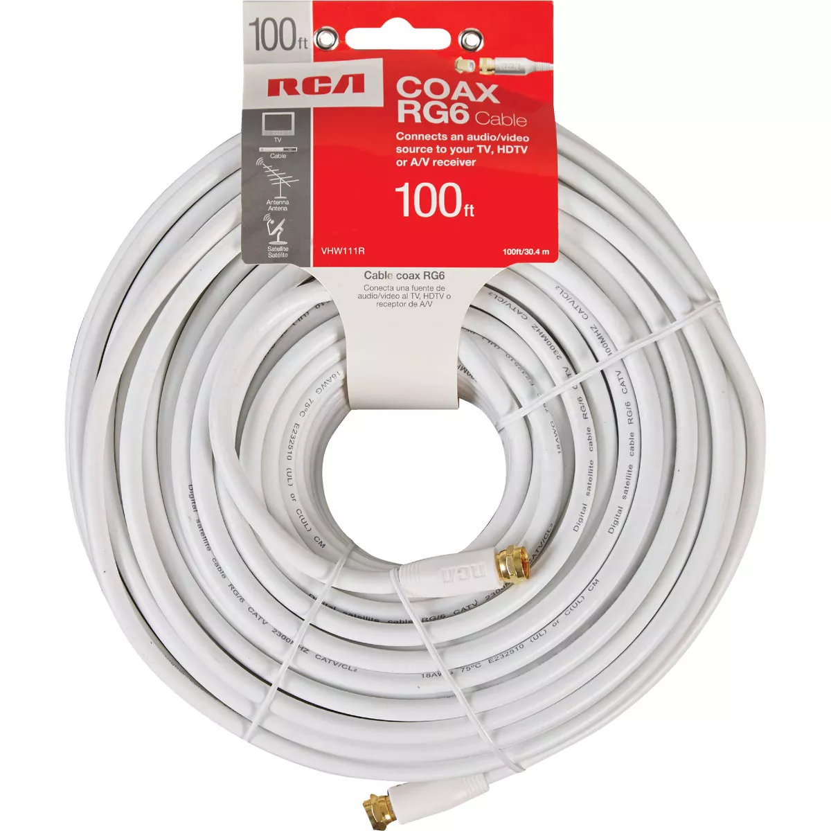 RCA 100 Ft. White Digital RG6 Coaxial Cable - photo 2