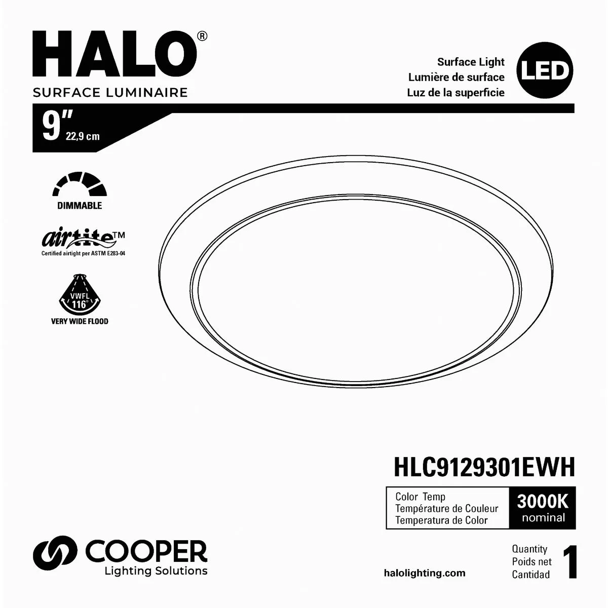 Halo 9 In. White Integrated LED Recessed Light Fixture with Motion Sensor - photo 3