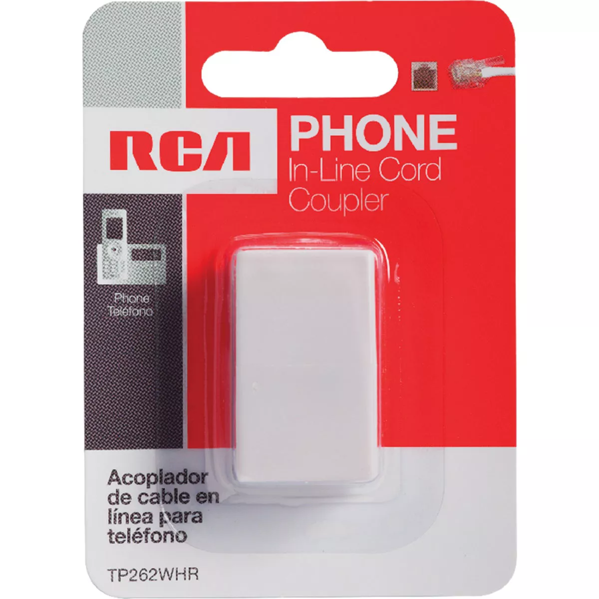 RCA White Inline Phone Cord Coupler - photo 2
