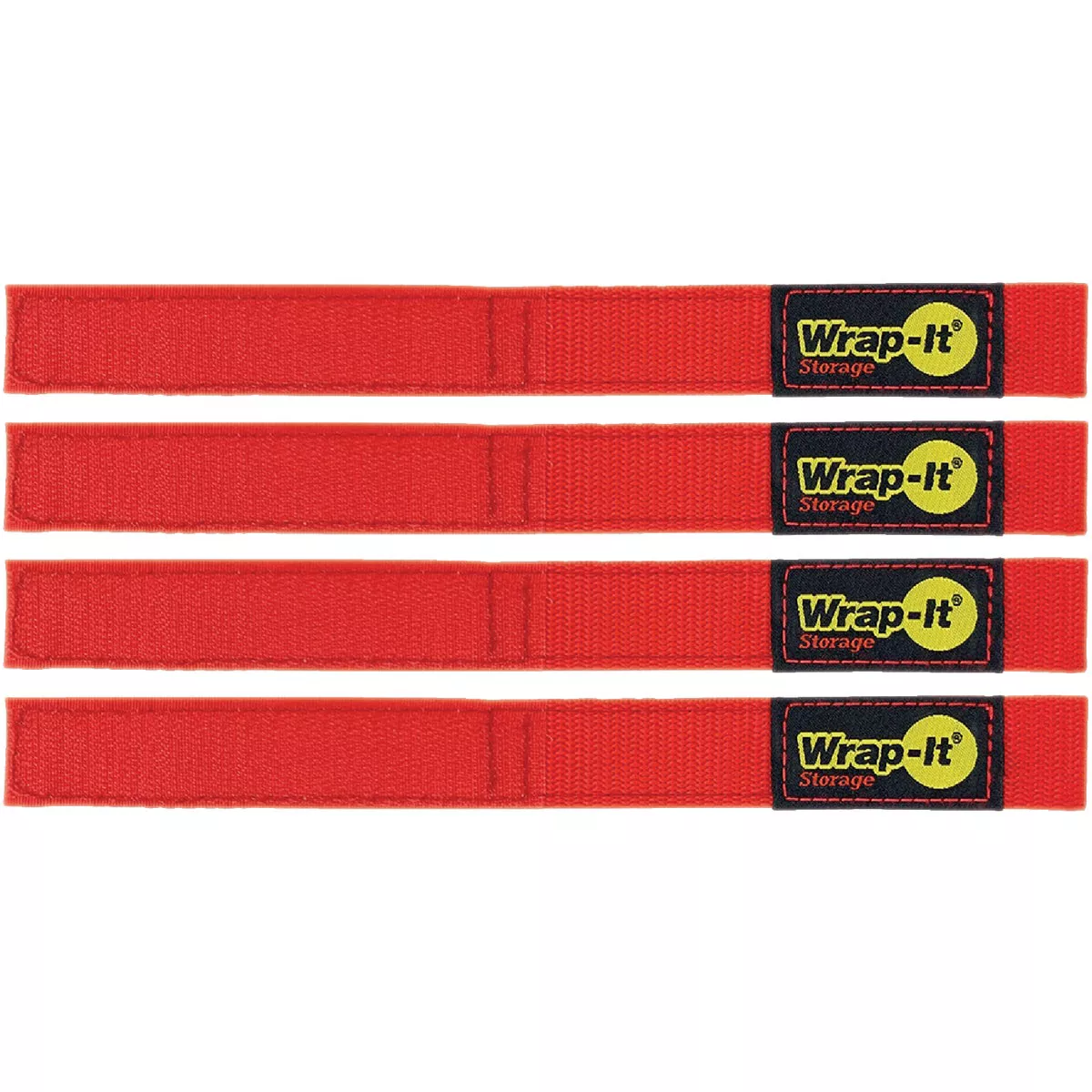 Wrap-It Storage Quick-Straps 9 In. Red Weatherproof Hook & Loop Strap (4-Pack)