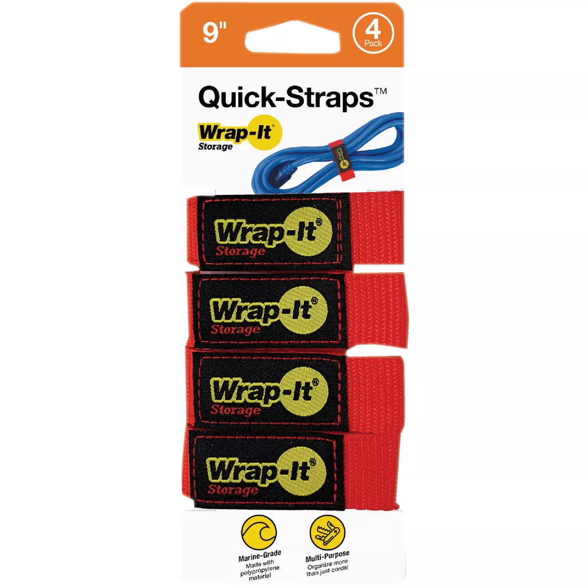 Wrap-It Storage Quick-Straps 9 In. Red Weatherproof Hook & Loop Strap (4-Pack) - photo 7