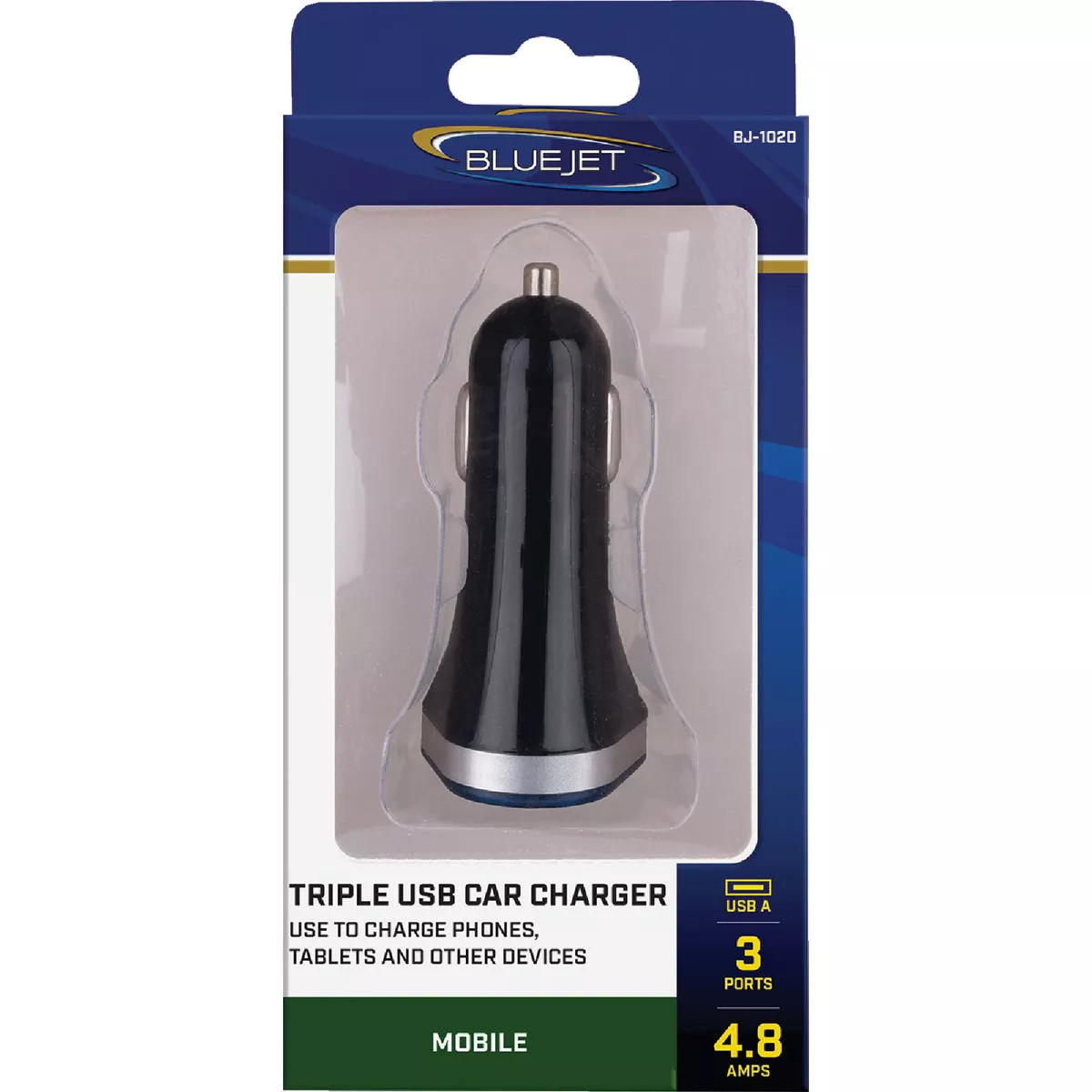Blue Jet 12V Triple USB-A Car Charger - photo 2