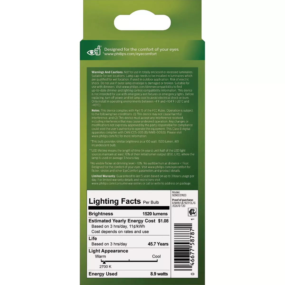 Philips Ultra Efficient 100W Equivalent Soft White A19 LED Light Bulb - photo 3