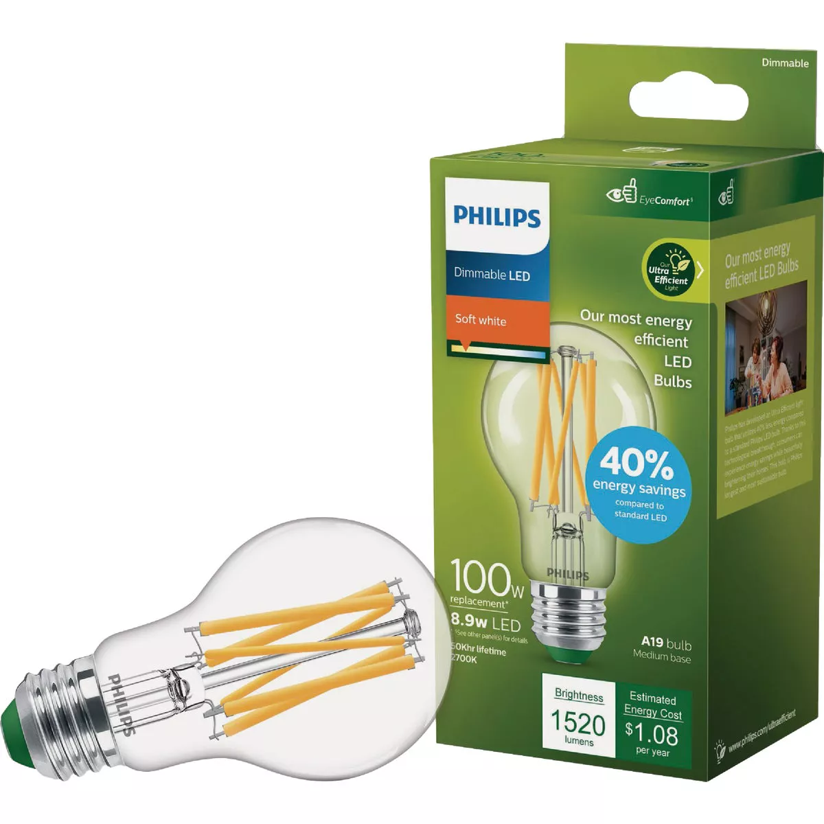 Philips Ultra Efficient 100W Equivalent Soft White A19 LED Light Bulb - photo 4