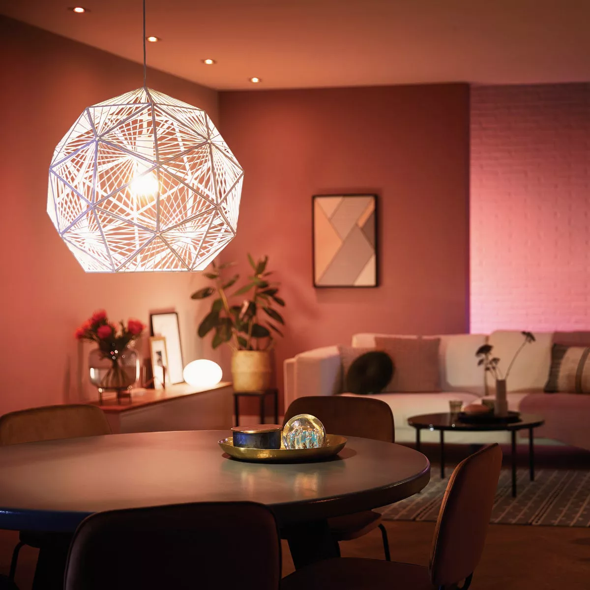 Philips Hue 4-Bulb 75W Equivalent Warm White & Color Ambiance A19 Medium Dimmable LED Light Bulb Starter Kit - photo 3