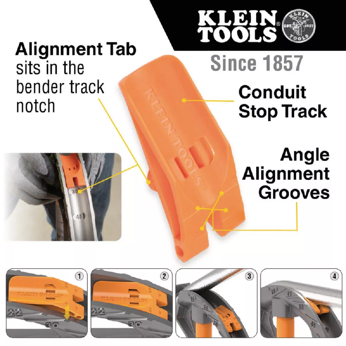 Klein Tools 3/4 In. EMT Aluminum Conduit Bender with Angle Setter - photo 5