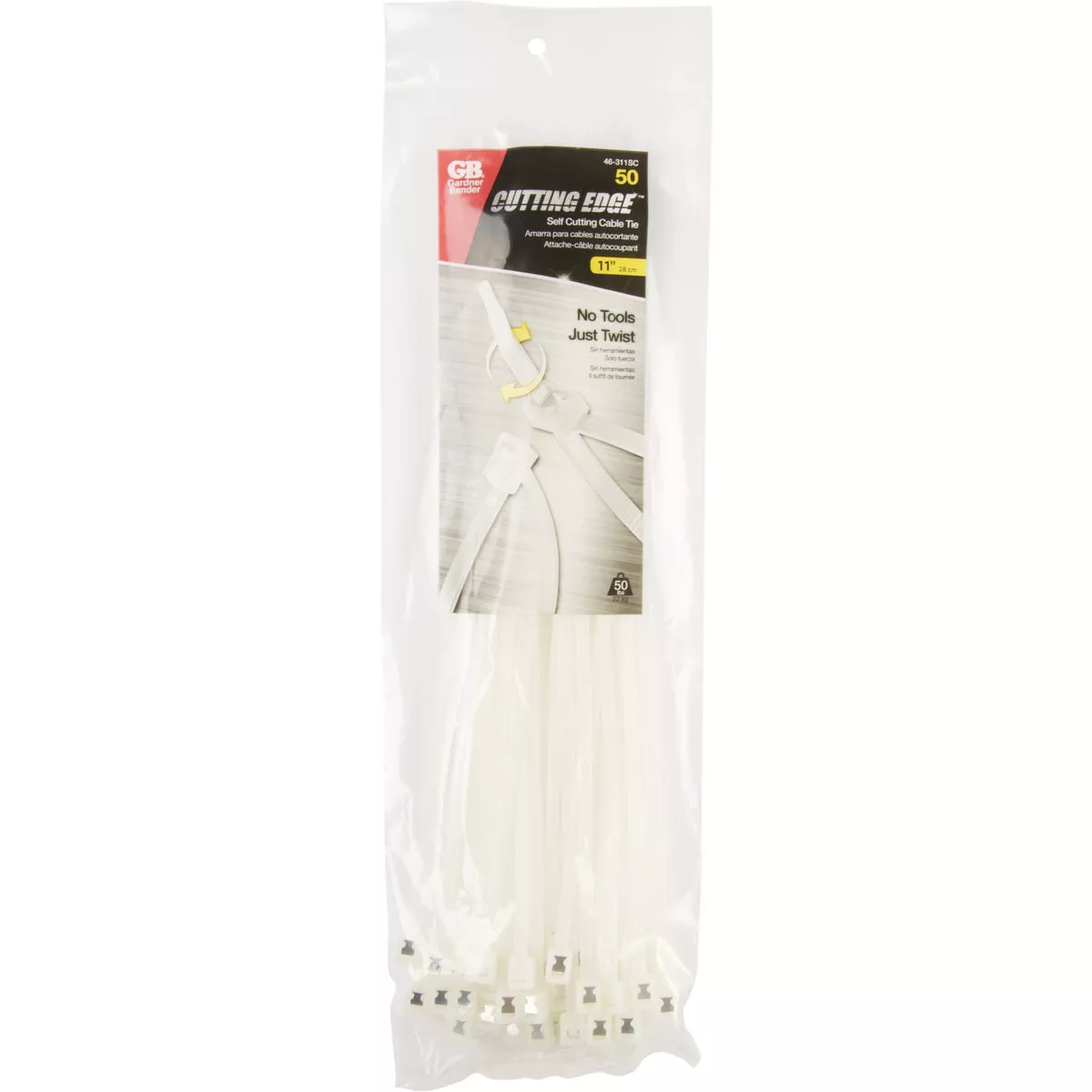 Gardner Bender Cutting Edge 11 In. x 0.169 In. Natural Nylon Self-Cutting Cable Tie (50-Pack) - photo 2