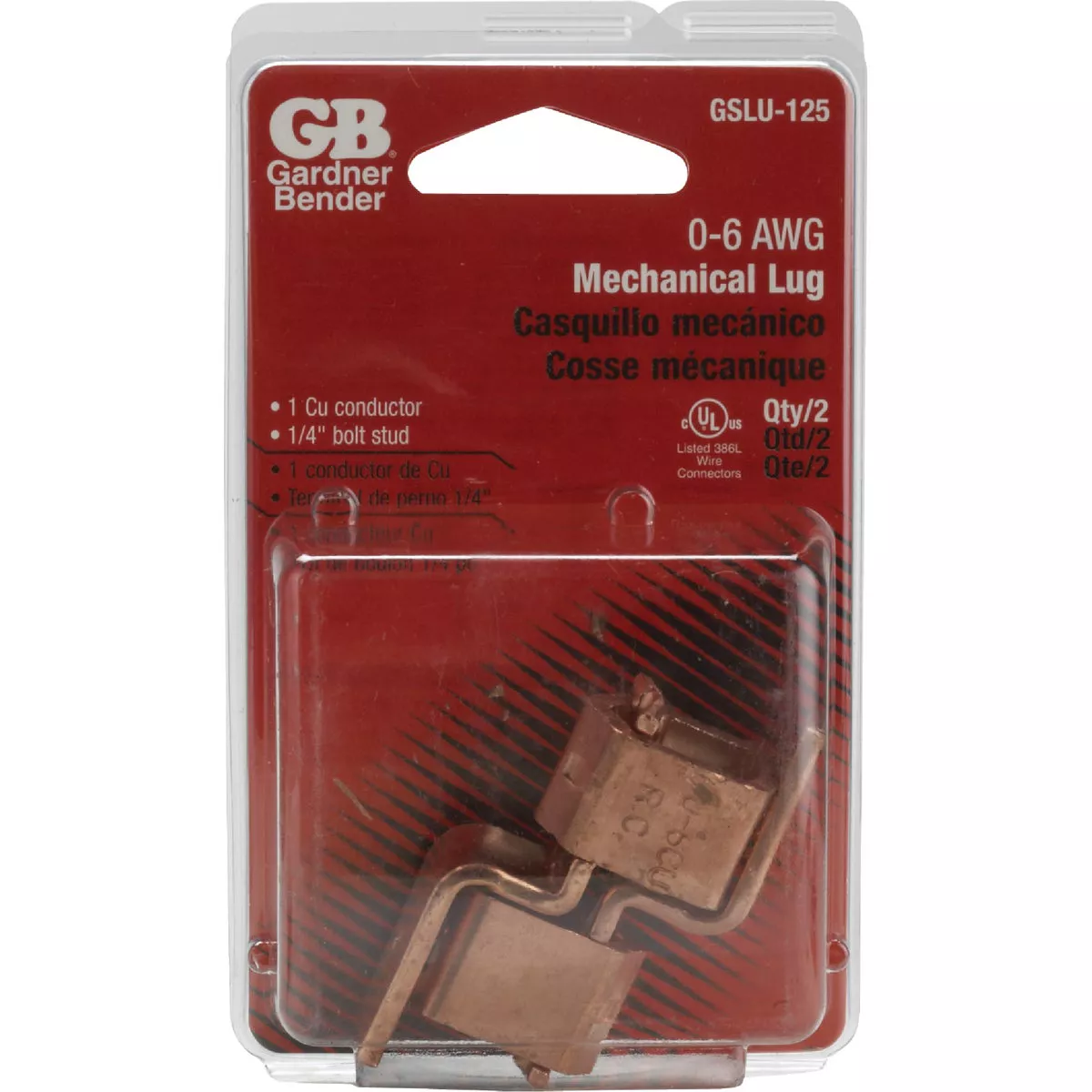 Southwire #14 SOL to #6 STR Single #10 Hole Mount Copper Alloy Offset Tongue Lug (2-Pack) - photo 2