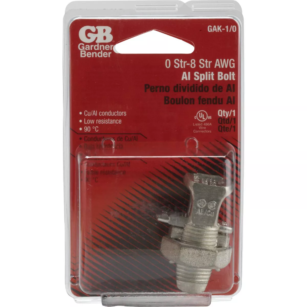 Gardner Bender #8 to #0 AWG Solid Aluminum Split Bolt Connector - photo 2