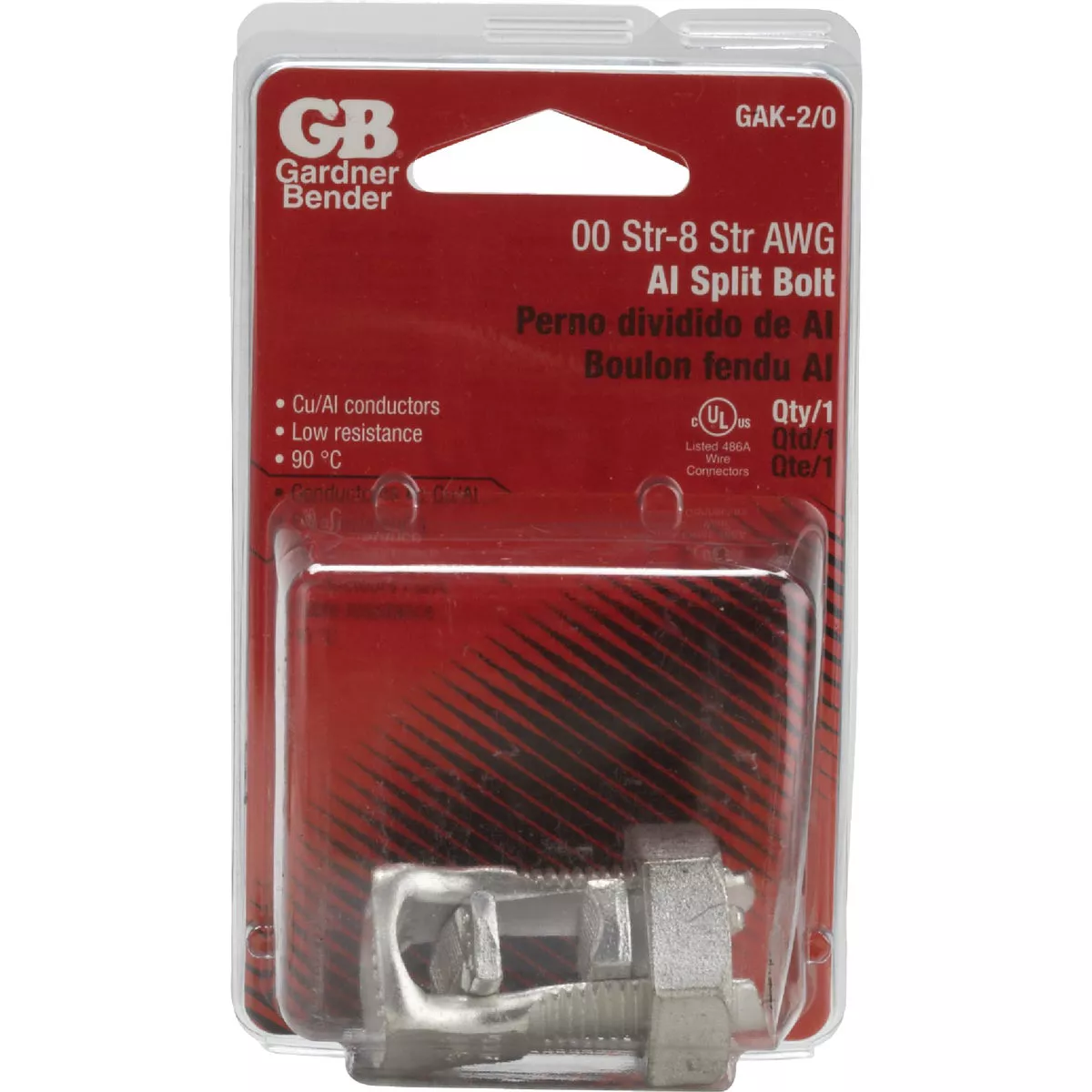 Gardner Bender #10 AWG Stranded, #10 to #00 AWG Solid Aluminum Split Bolt Connector - photo 2