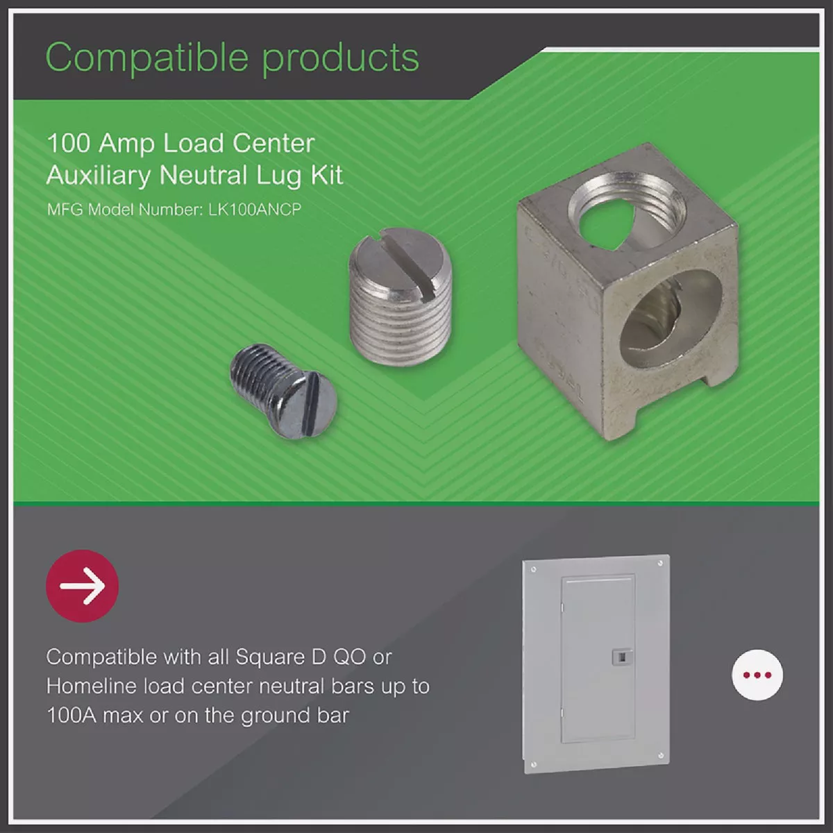 Square D QO/Homeline 100A Aluminum Neutral Lug Kit - photo 5