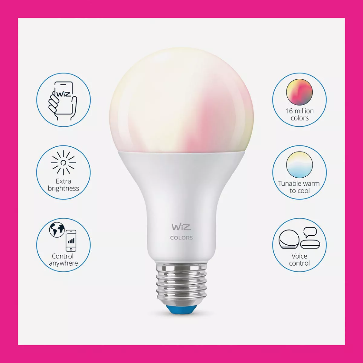 Wiz 100W Equivalent Color Changing A21 Medium Dimmable Smart LED Light Bulb - photo 6