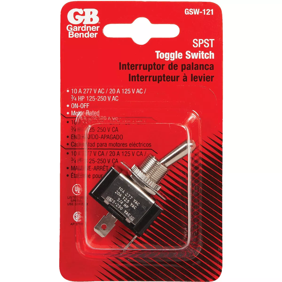 Gardner Bender Heavy-Duty SPST 2-Spade Toggle Switch - photo 2