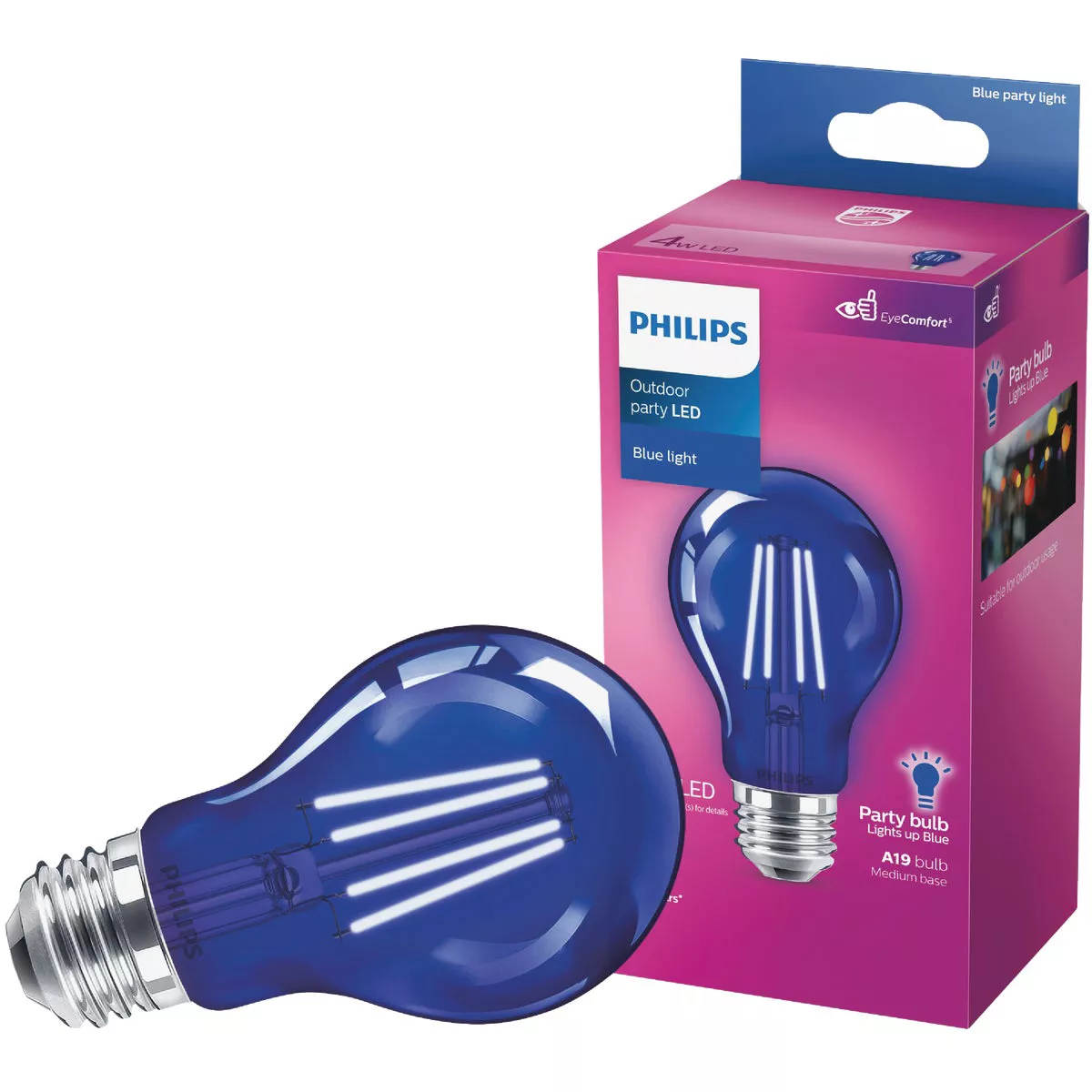 Philips Blue A19 Medium 4W Indoor/Outdoor LED Decorative Party Light Bulb