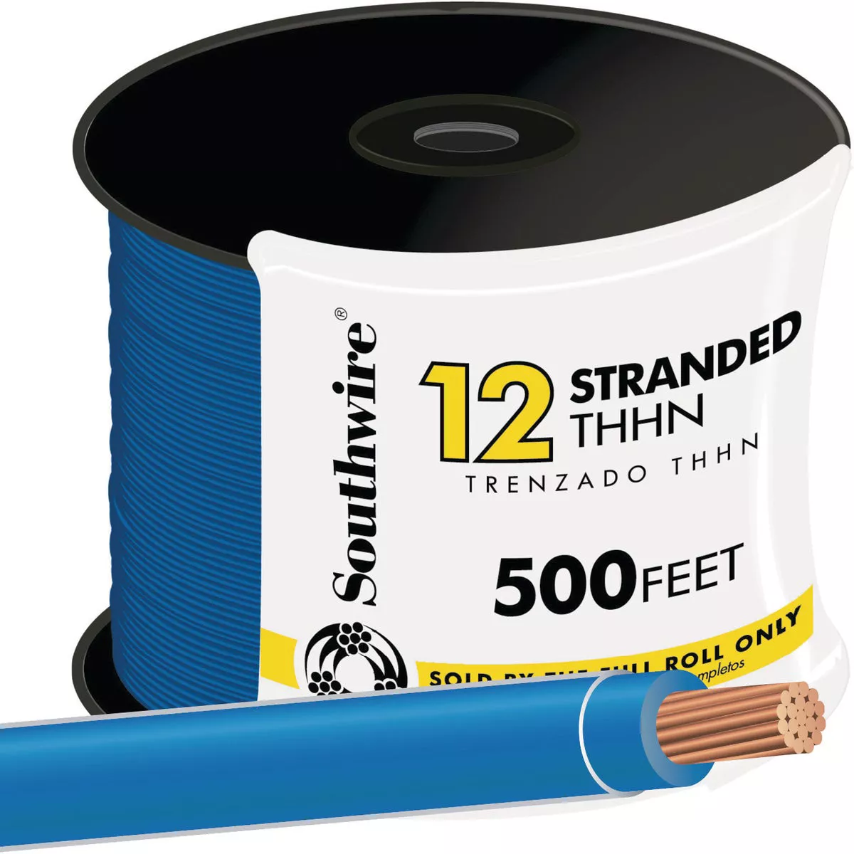 Southwire 500 Ft. 12 AWG Stranded Blue THHN Electrical Wire | True ...