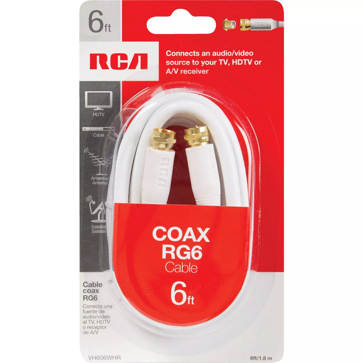 RCA 6 Ft. White Digital RG6 Coaxial Cable - photo 2