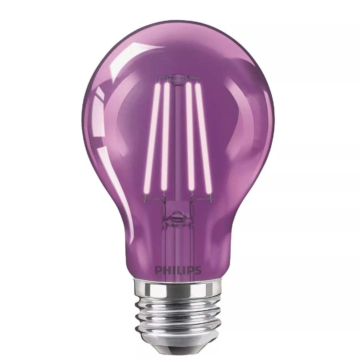 Philips Purple A19 Medium 4W Indoor/Outdoor LED Decorative Party Light Bulb - photo 3