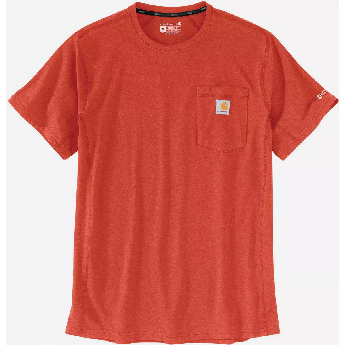 Carhartt Force Men's Small Regular Desert Orange Heather Midweight Short Sleeve Pocket T-Shirt, Relaxed Fit