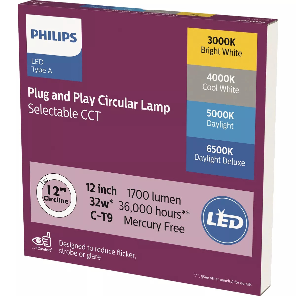 Philips 32W Equivalent 12 In. Multi-CCT C-T9 G10q Base Circline LED Light Bulb - photo 2