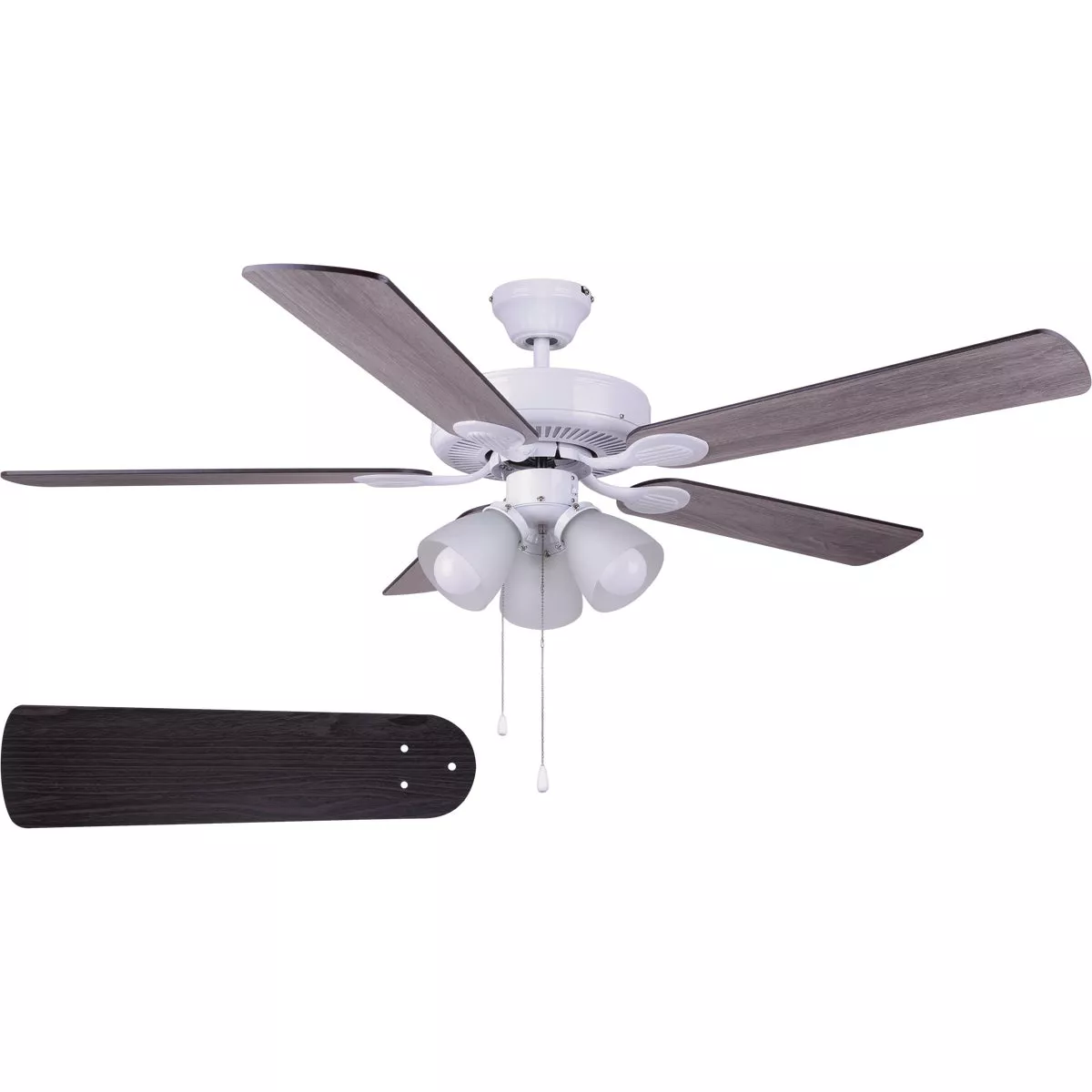 Home Impressions Villa 52 In. White Ceiling Fan with Light Kit