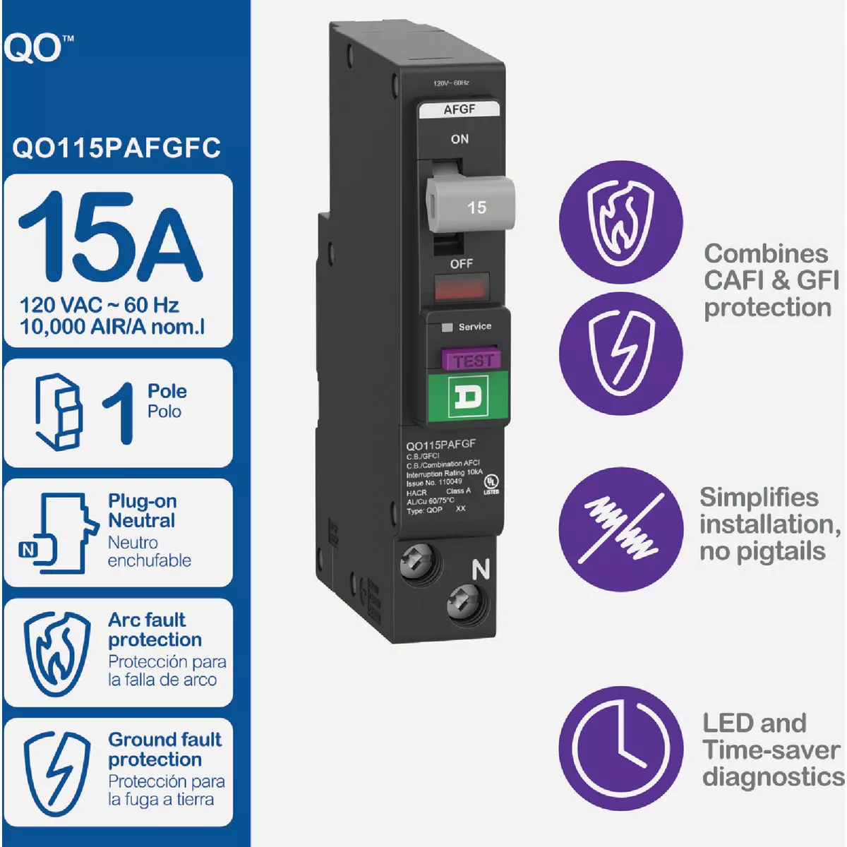 Square D QO 15A Single-Pole Dual Function Circuit Breaker - photo 7