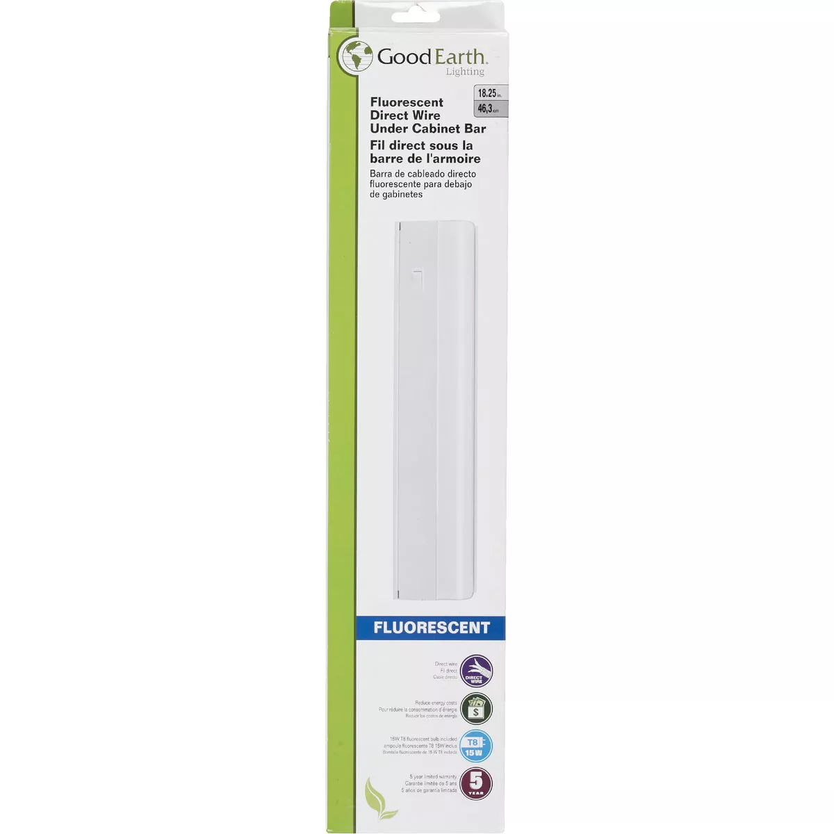 Good Earth Lighting 18 In. F15T8 White Fluorescent Under Cabinet Light - photo 2