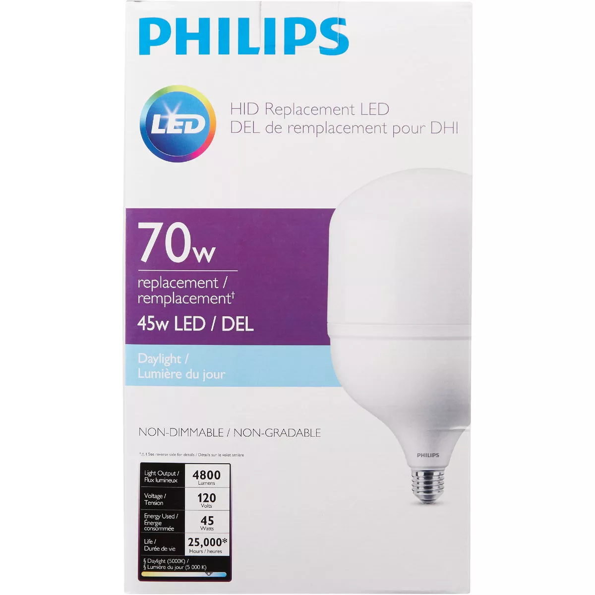 Philips 70W HID Equivalent Frosted T-Shape Medium Base LED High-Intensity Replacement Light Bulb - photo 2