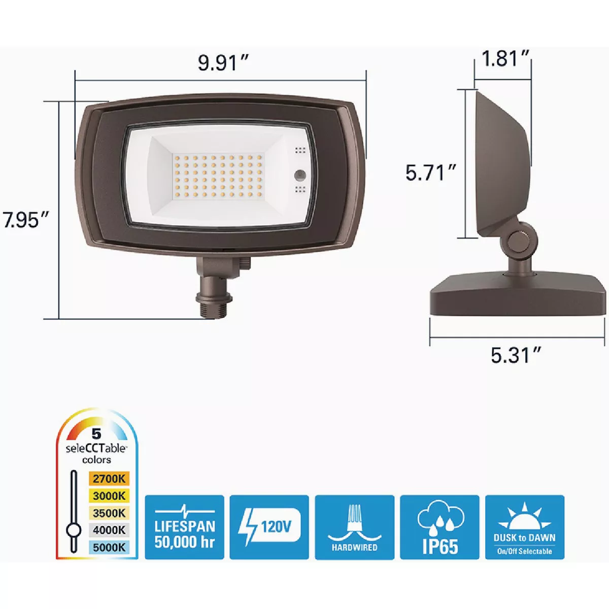 Halo Bronze Dusk to Dawn 15W LED Wall Floodlight - photo 5