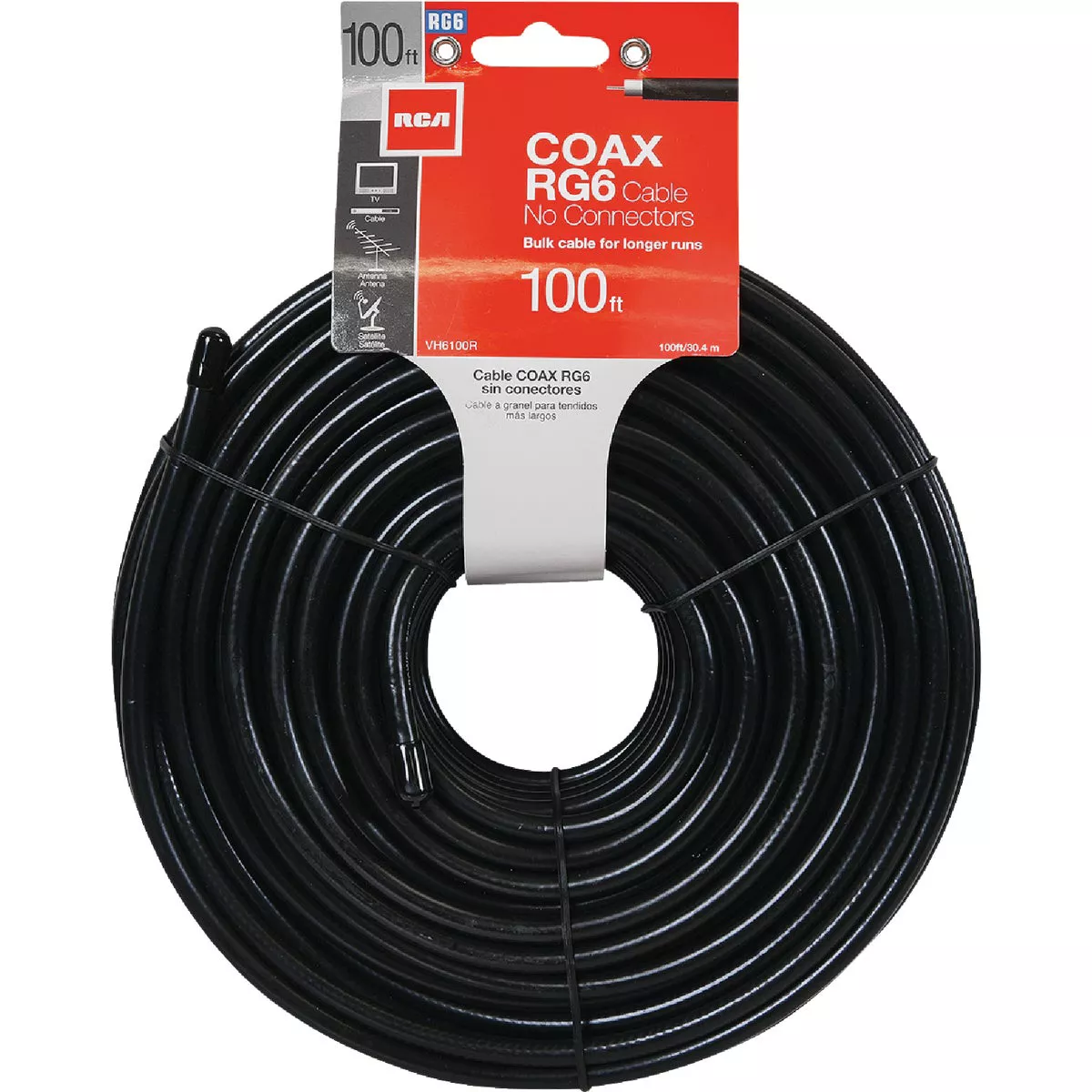 RCA 100 Ft. Black RG6 Coaxial Cable