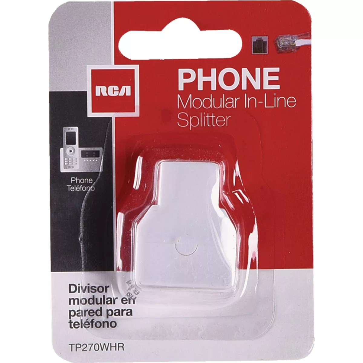 RCA White 2-Line Phone Splitter Jack - photo 2