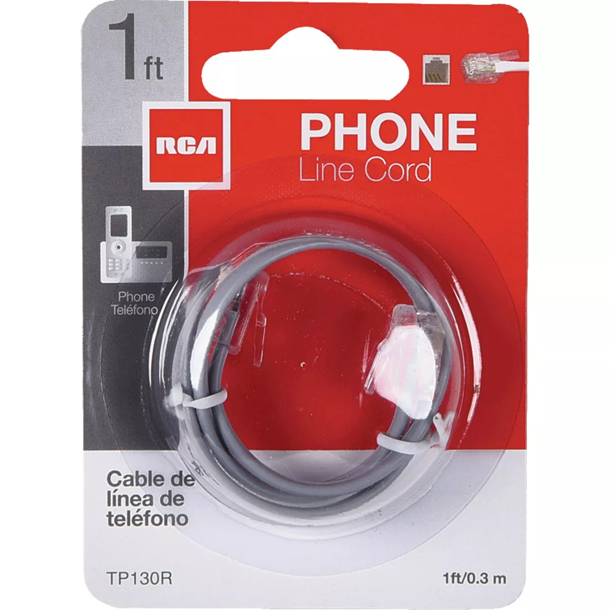 RCA 1 Ft. Silver Phone Cord - photo 2