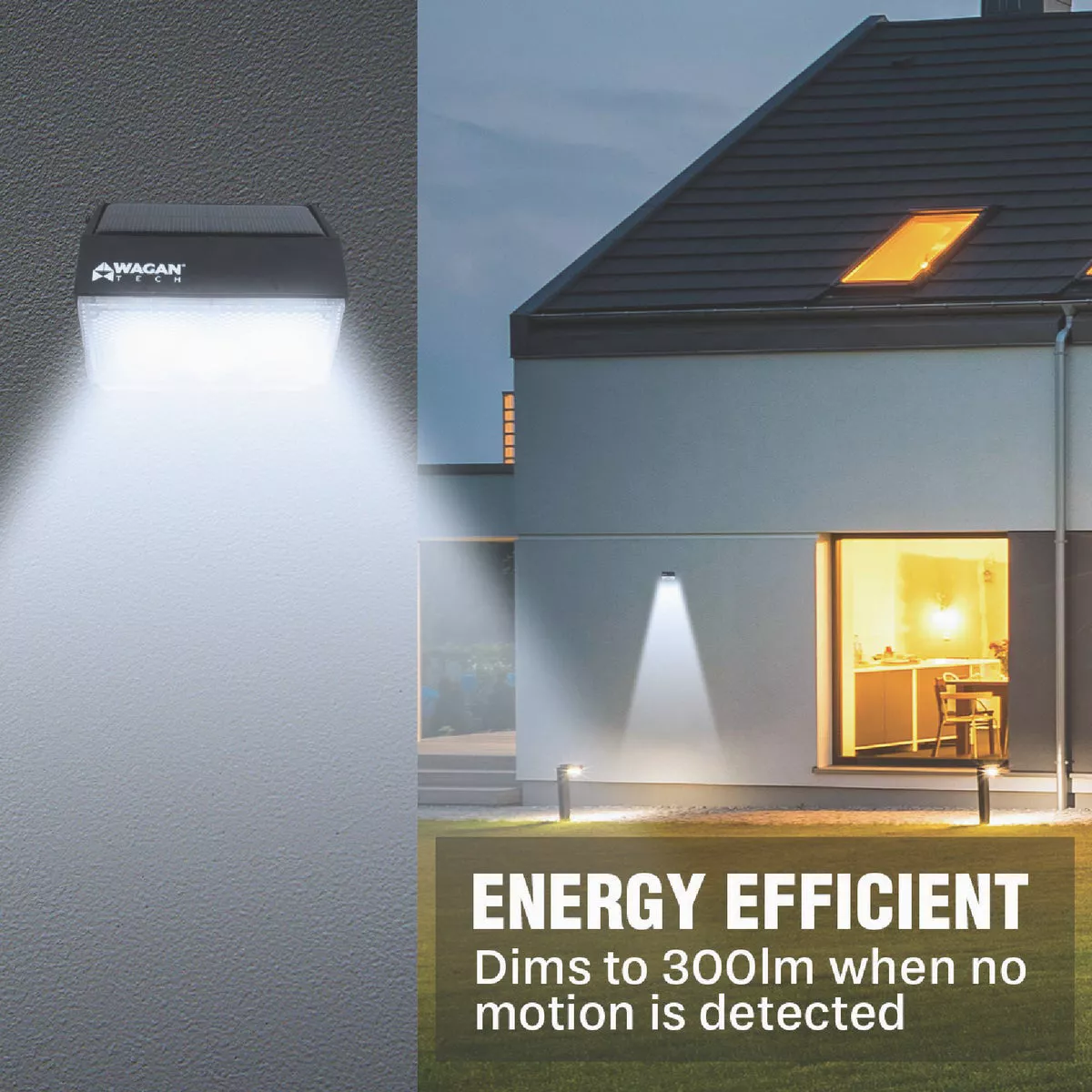 Wagan Tech Black Motion Activated Dusk To Dawn 1000 Lm. Solar Wall Light - photo 5
