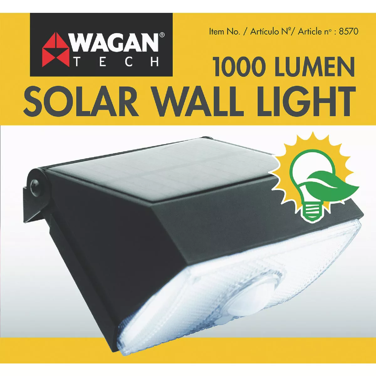 Wagan Tech Black Motion Activated Dusk To Dawn 1000 Lm. Solar Wall Light - photo 2
