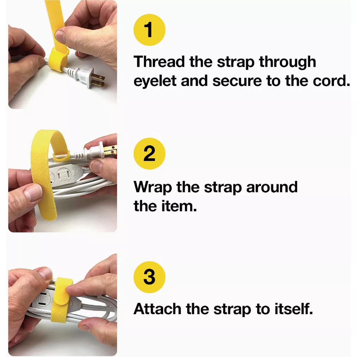 Wrap-It Storage 5 In. & 8 In. Black Self-Gripping Cable Ties (20-Pack) - photo 6