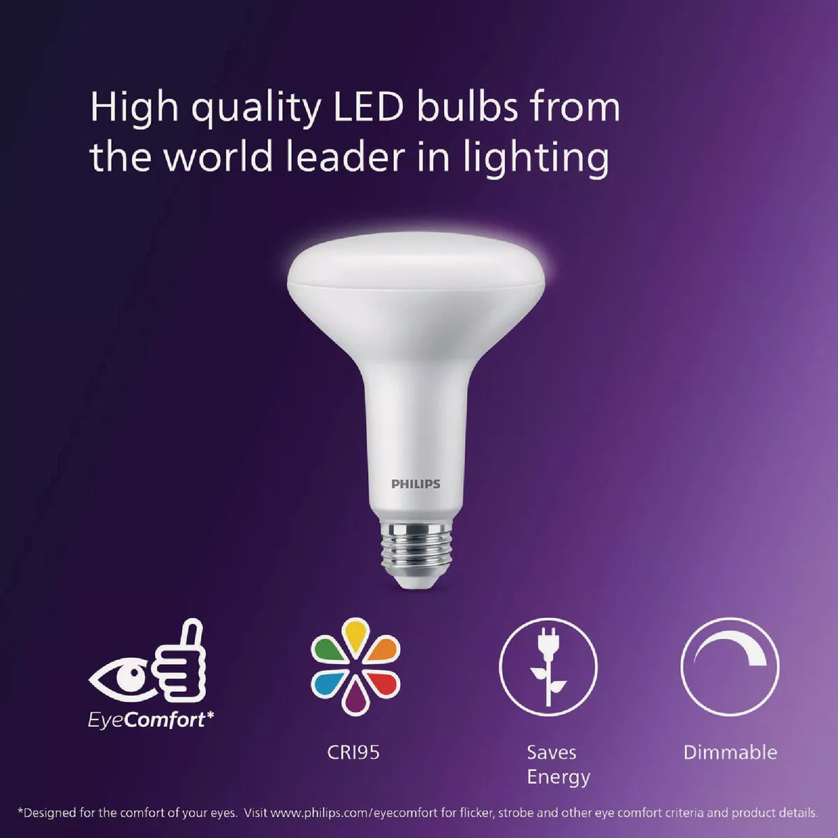 Philips Ultra Definition 65W Equivalent BR30 Medium Daylight LED Floodlight Light Bulb (3-Pack) - photo 5